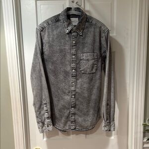 American Eagle Mens Acid Wash Button Shirt